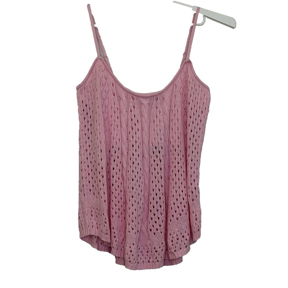 Buffalo David Bitton Babydoll Sweater Womens Sz Medium‎ Pink Spaghetti Strap NEW